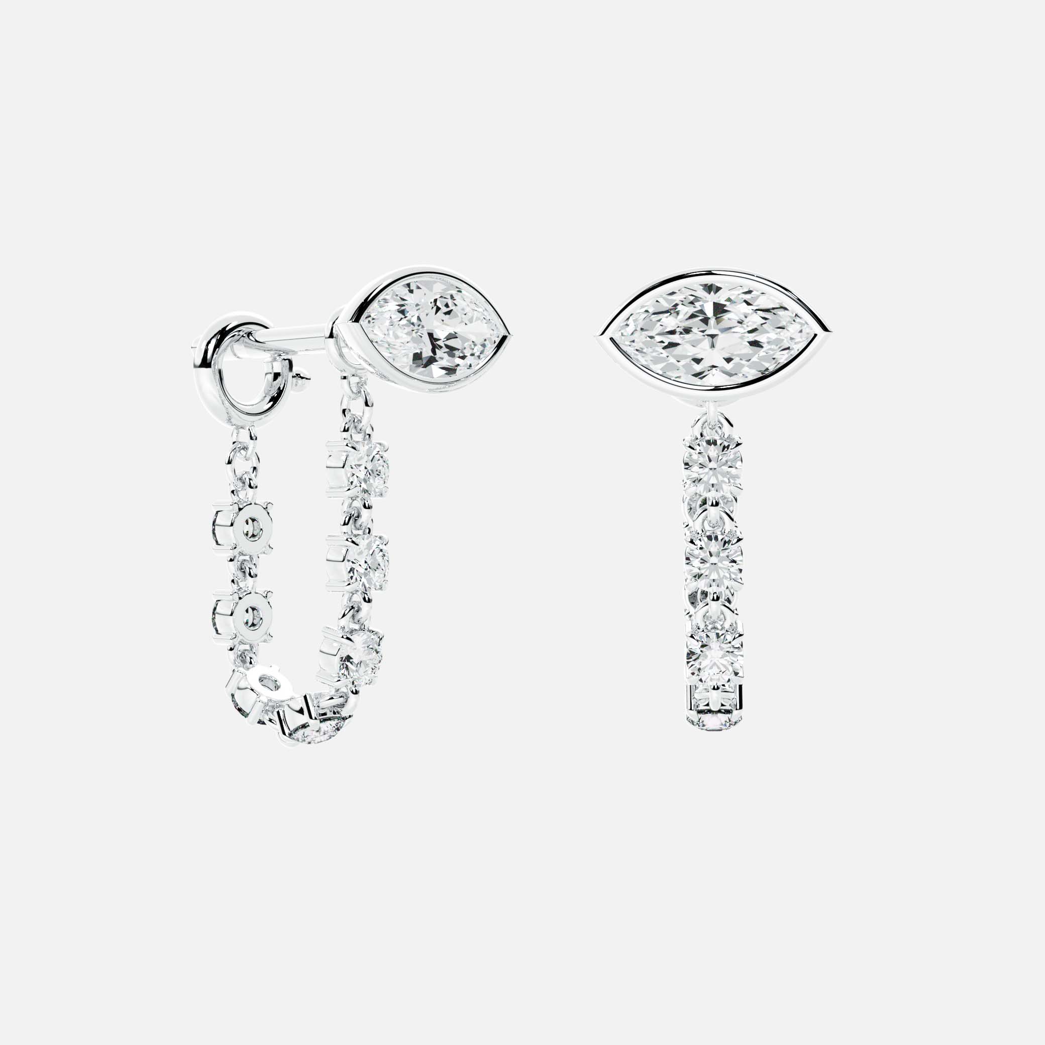 Mini Diamond Dangle Earring - Marquise Base