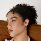 Lab Grown Diamond Mini Diamond Dangle Earring - Marquise Base in White Gold – Pair View | JAUR