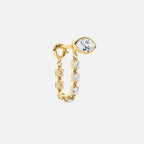 Lab Grown Diamond Mini Diamond Dangle Earring - Marquise Base in Yellow Gold – Front View | JAUR
