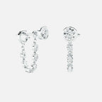 Lab Grown Diamond Mini Diamond Dangle Earring - Round Base in White Gold – View 4 | JAUR