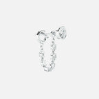 Lab Grown Diamond Mini Diamond Dangle Earring - Round Base in White Gold – Front View | JAUR