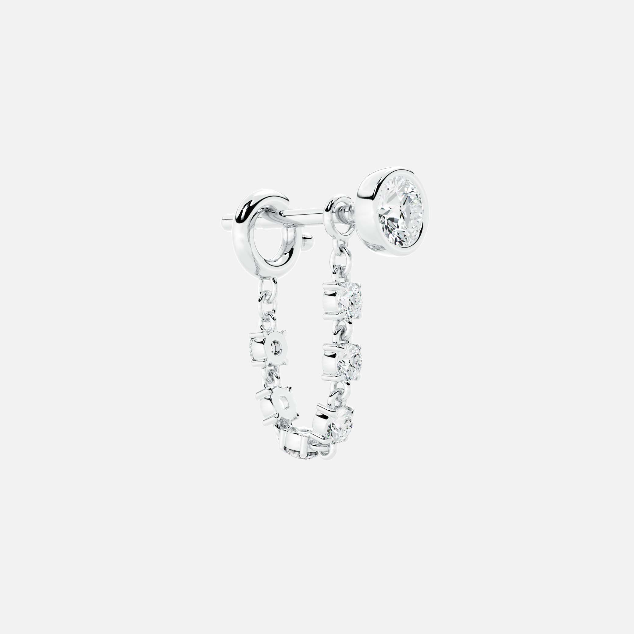 Mini Diamond Dangle Earring - Round Base