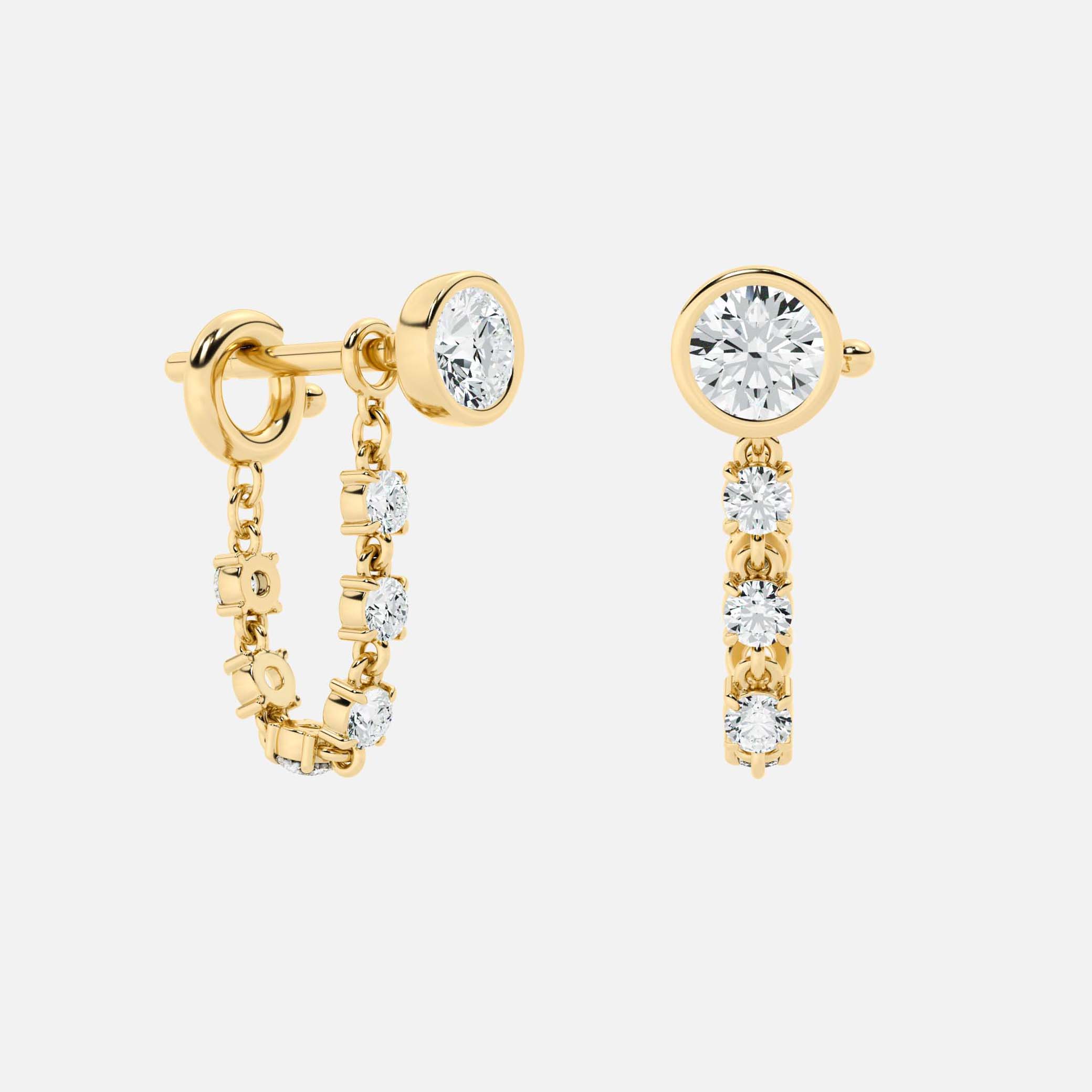 Mini Diamond Dangle Earring - Round Base