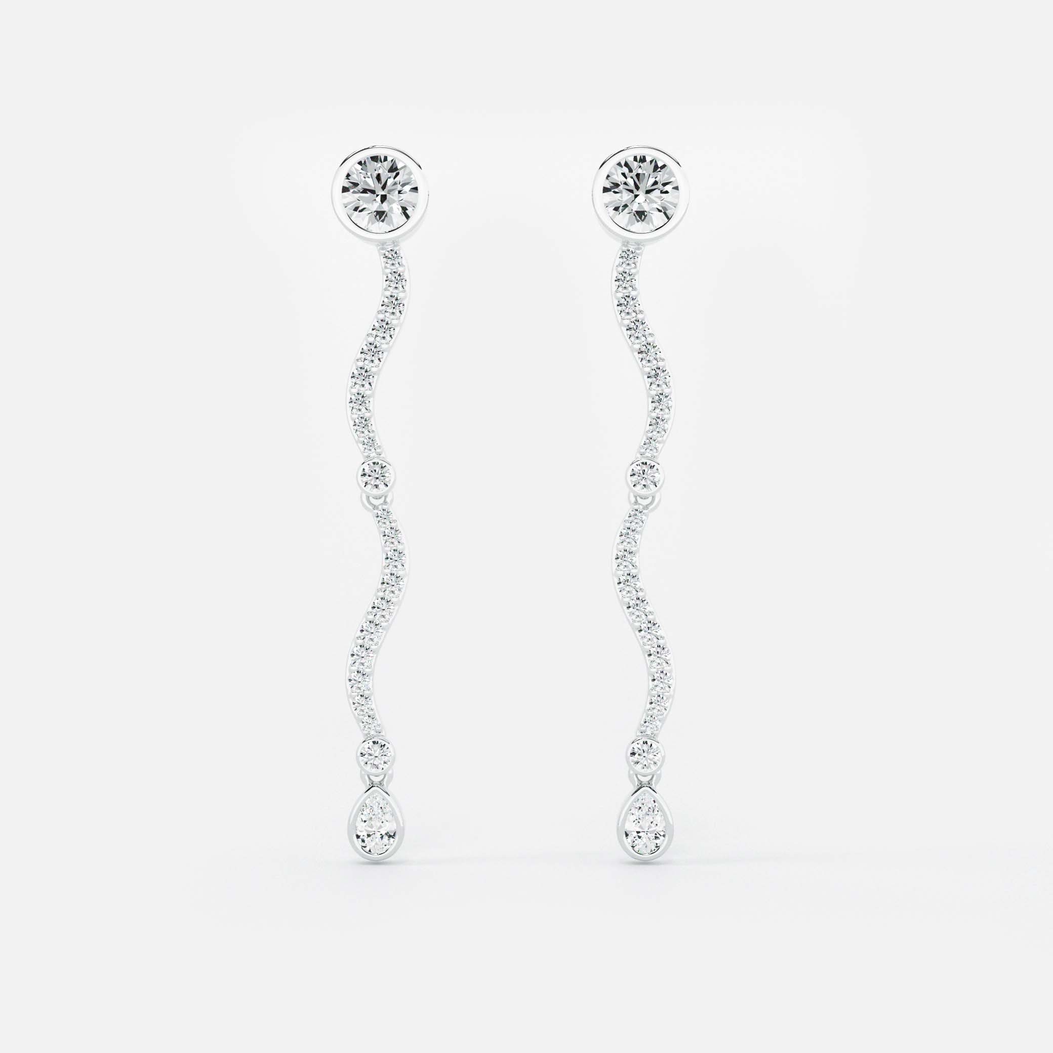 Mini Wave Diamond Drop Earrings
