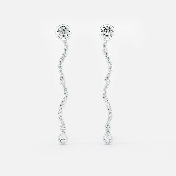 Mini Wave Diamond Drop Earrings