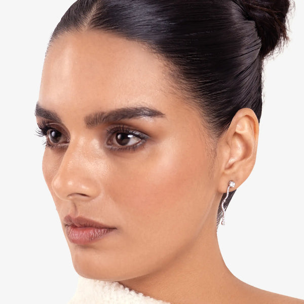 Mini Wave Diamond Drop Earrings