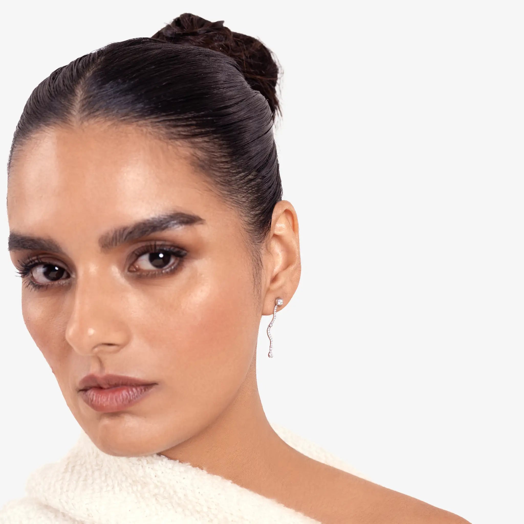 Mini Wave Diamond Drop Earrings