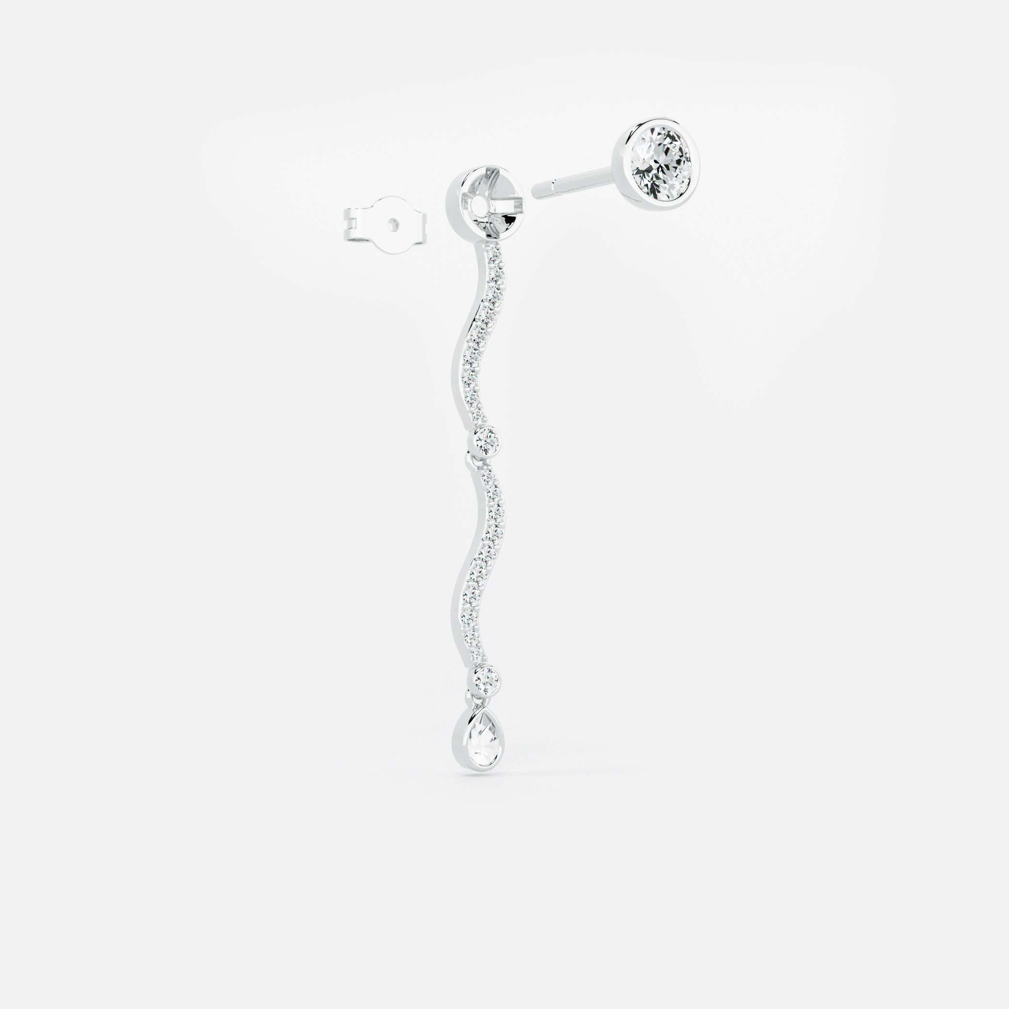 Mini Wave Diamond Drop Earrings