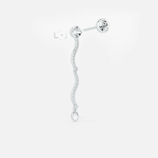 Mini Wave Diamond Drop Earrings