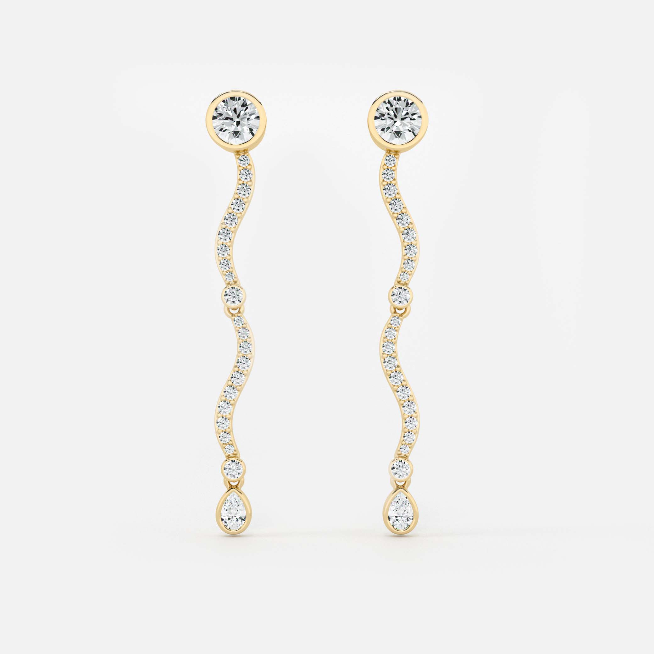 Mini Wave Diamond Drop Earrings