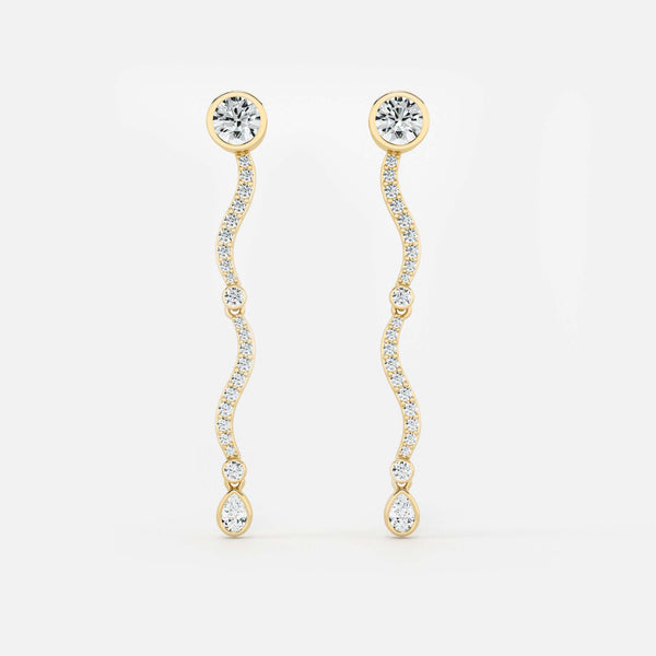 Mini Wave Diamond Drop Earrings