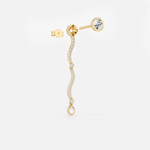 Mini Wave Diamond Drop Earrings
