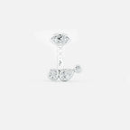 Lab Grown Diamond Multiform 3 Diamond Jacket - Marquise Base in White Gold – Front View | JAUR