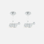 Lab Grown Diamond Multiform 3 Diamond Jacket - Marquise Base in White Gold – Pair View | JAUR