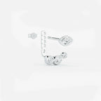 Lab Grown Diamond Multiform 3 Diamond Jacket - Marquise Base in White Gold – Pair View | JAUR