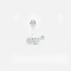 Lab Grown Diamond Multiform 3 Diamond Jacket - Round Base in White Gold – Front View | JAUR