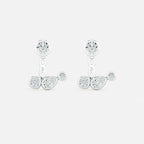 Lab Grown Diamond Multiform 3 Diamond Jacket - Round Base in White Gold – Pair View | JAUR