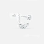 Lab Grown Diamond Multiform 3 Diamond Jacket - Round Base in White Gold – Pair View | JAUR