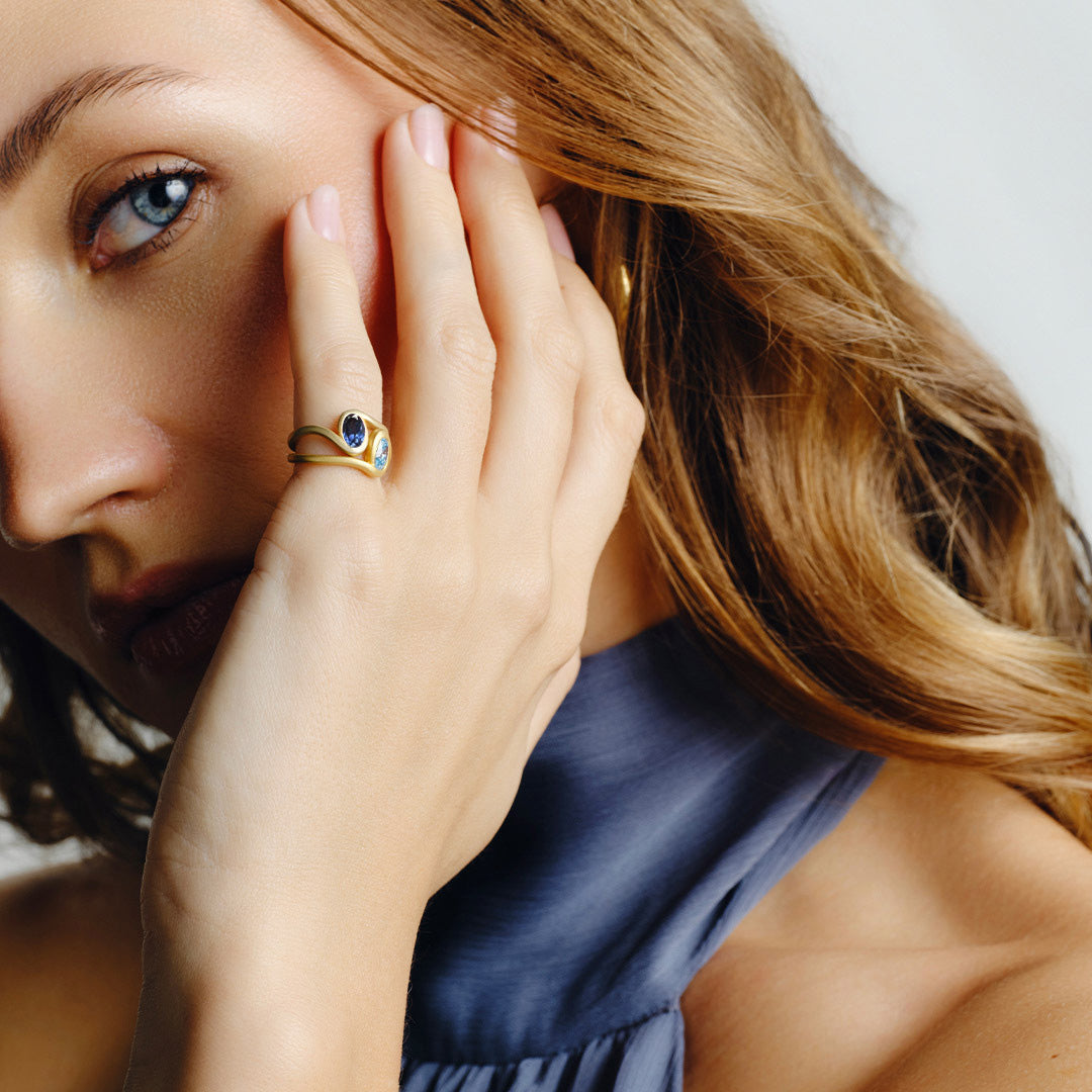NYRA Blue Sapphire Pinky Ring
