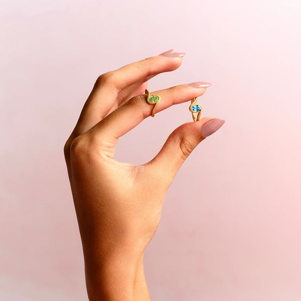 NYRA Light Blue Lab Diamond Pinky Ring