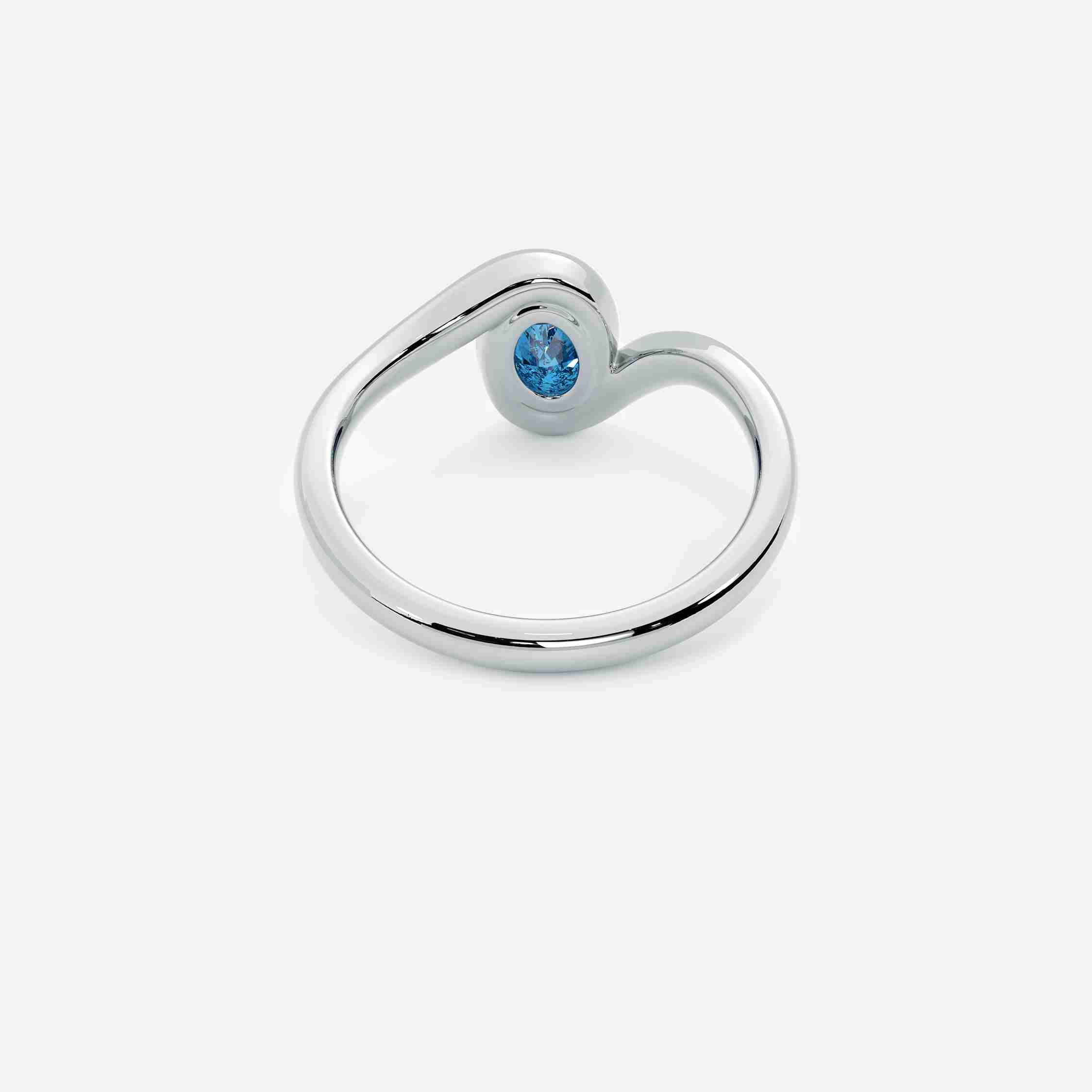 NYRA Light Blue Lab Diamond Pinky Ring