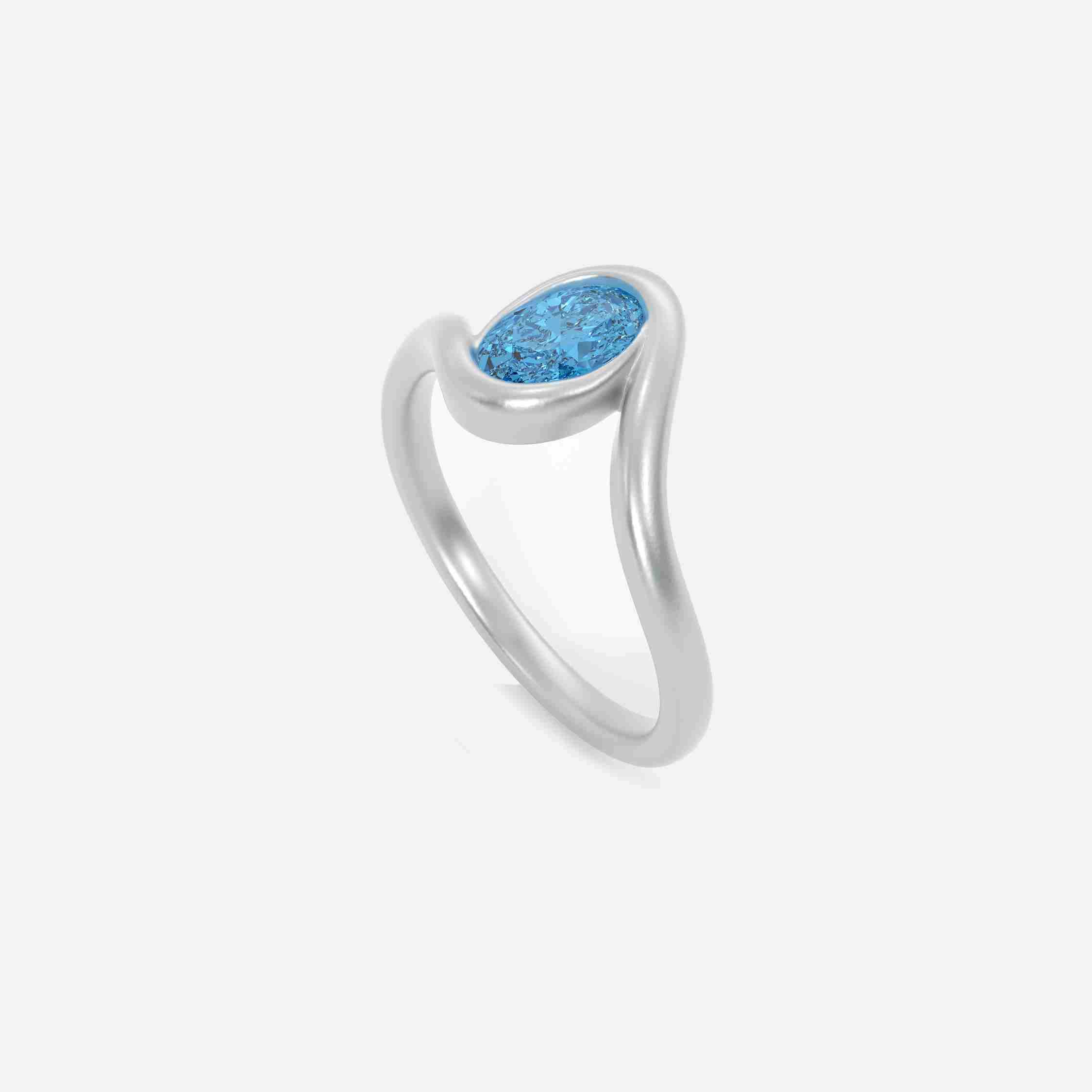 NYRA Light Blue Lab Diamond Pinky Ring