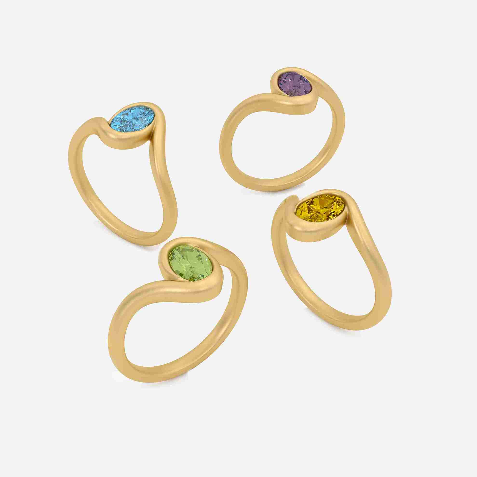 NYRA Light Green Lab Diamond Pinky Ring
