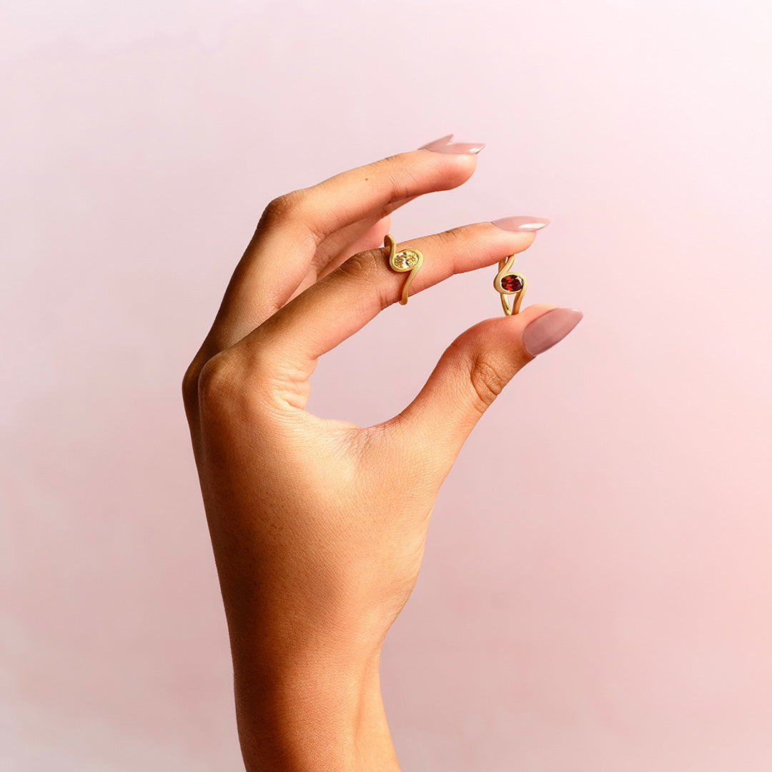 NYRA Red Garnet Pinky Ring