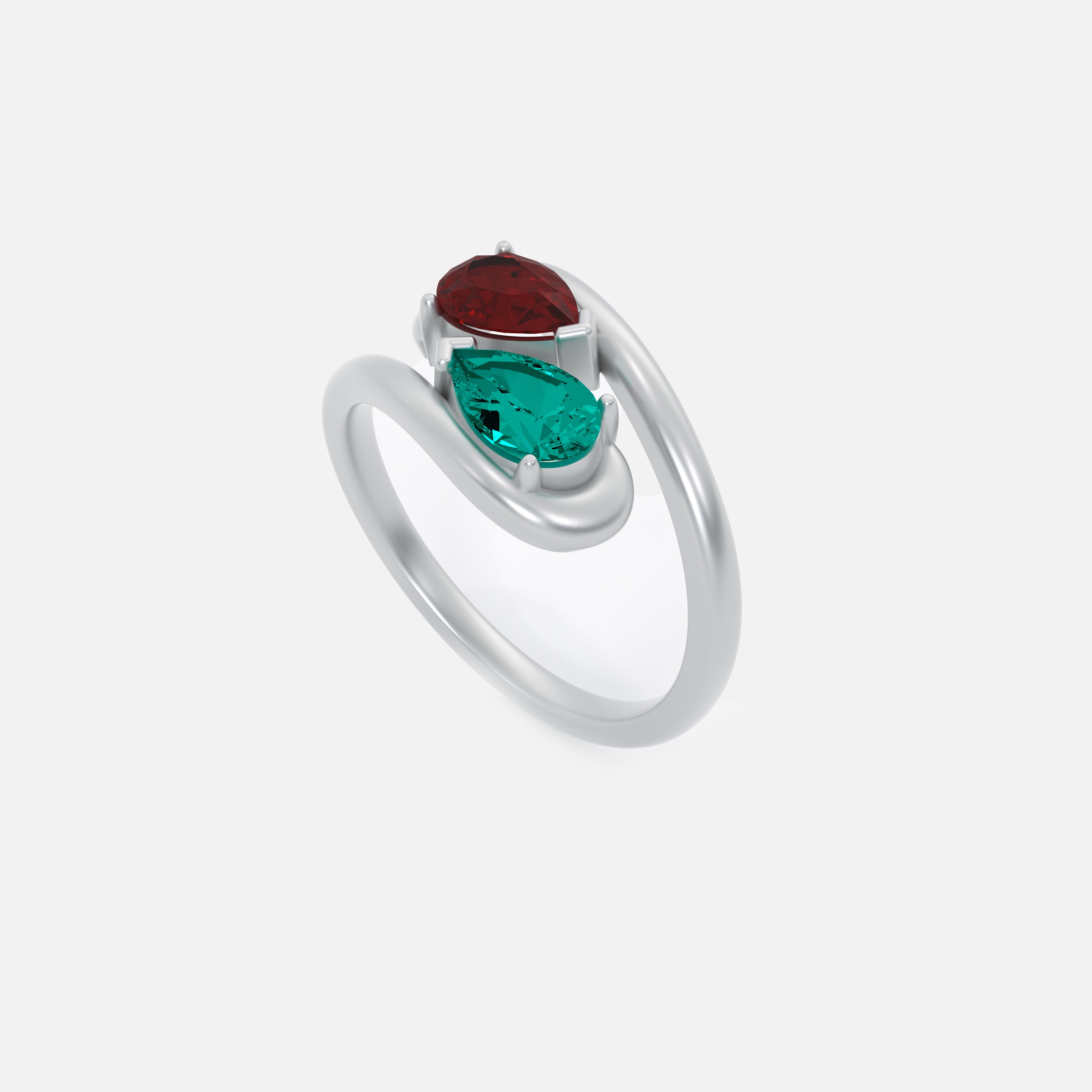 NOOR Alexandrite and Emerald Ring