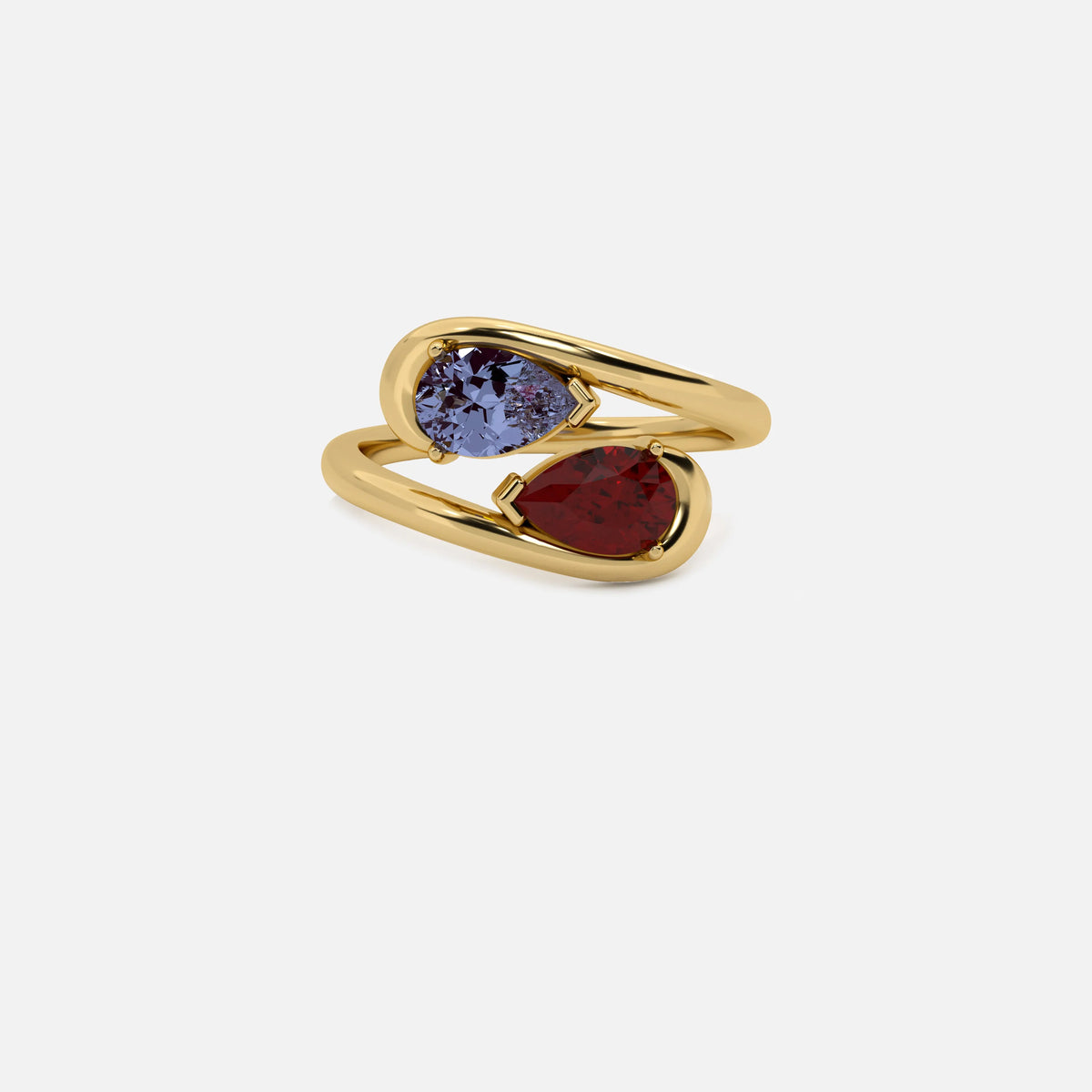 NOOR Alexandrite and Red Garnet Pinky Ring JAUR