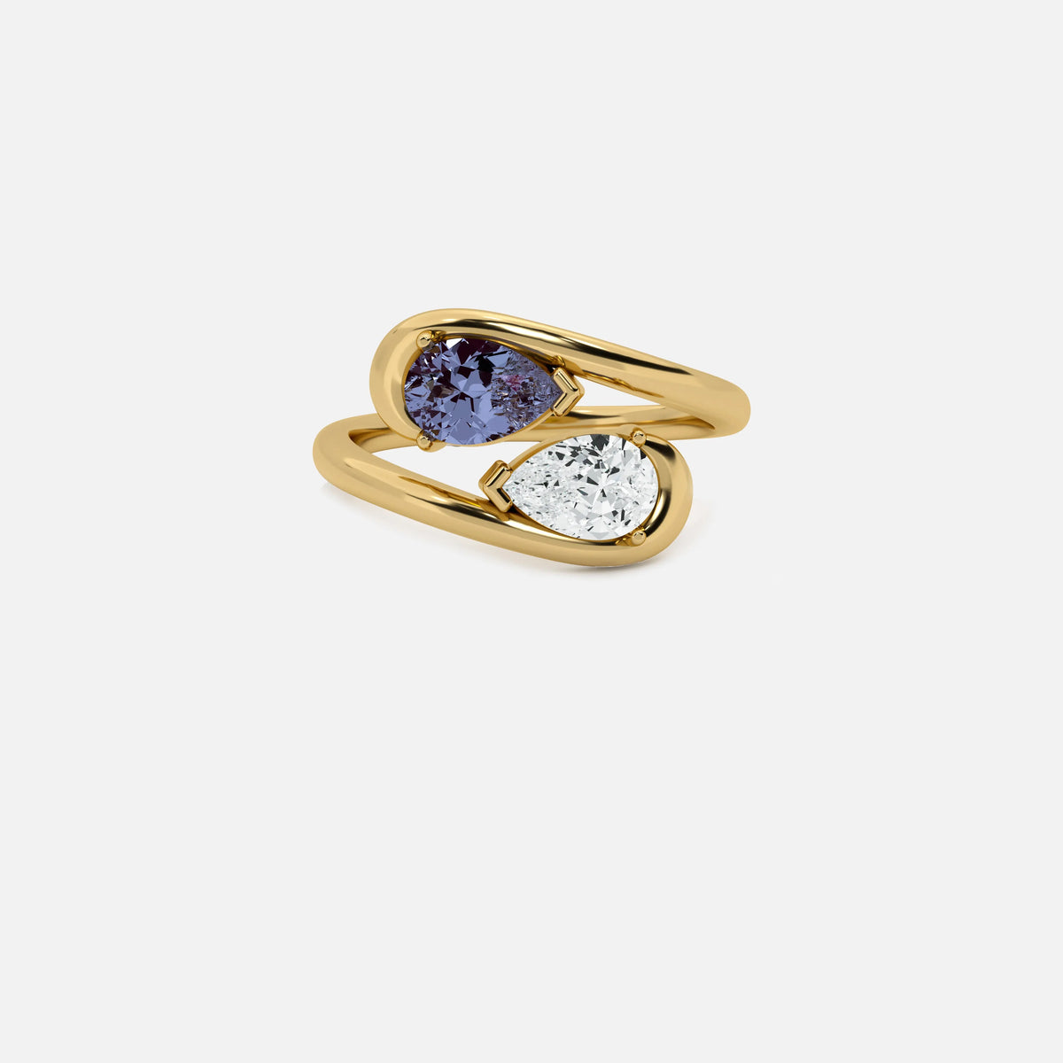 NOOR Alexandrite and White Diamond Pinky Ring JAUR