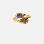 NOOR Amethyst and Brown Diamond Pinky Ring JAUR