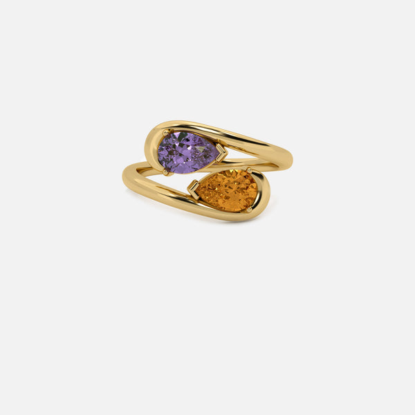 NOOR Amethyst and Citrine Pinky Ring JAUR