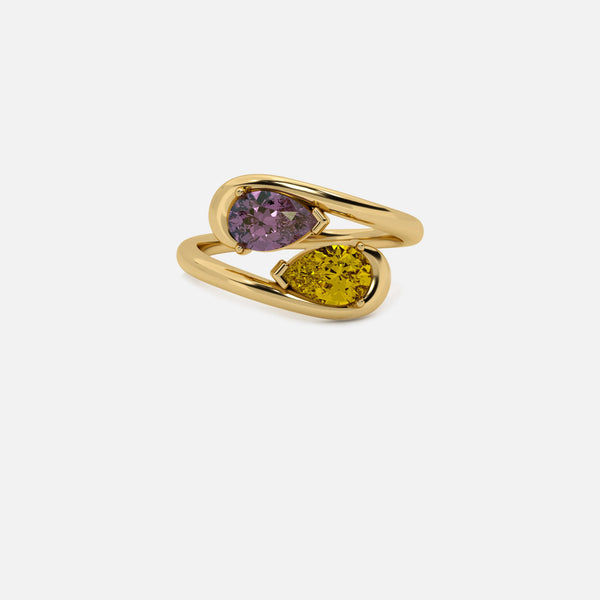 NOOR Amethyst and Citrine Pinky Ring JAUR