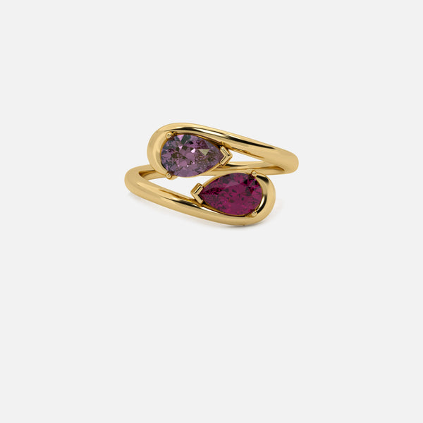 NOOR Amethyst and Pink Sapphire Pinky Ring JAUR