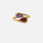 NOOR Amethyst and Red Garnet Pinky Ring JAUR
