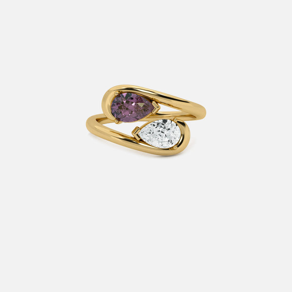 NOOR Amethyst and White Diamond Pinky Ring JAUR