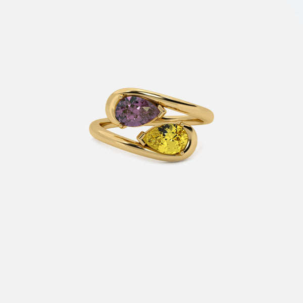 NOOR Amethyst and Yellow Diamond Pinky Ring JAUR