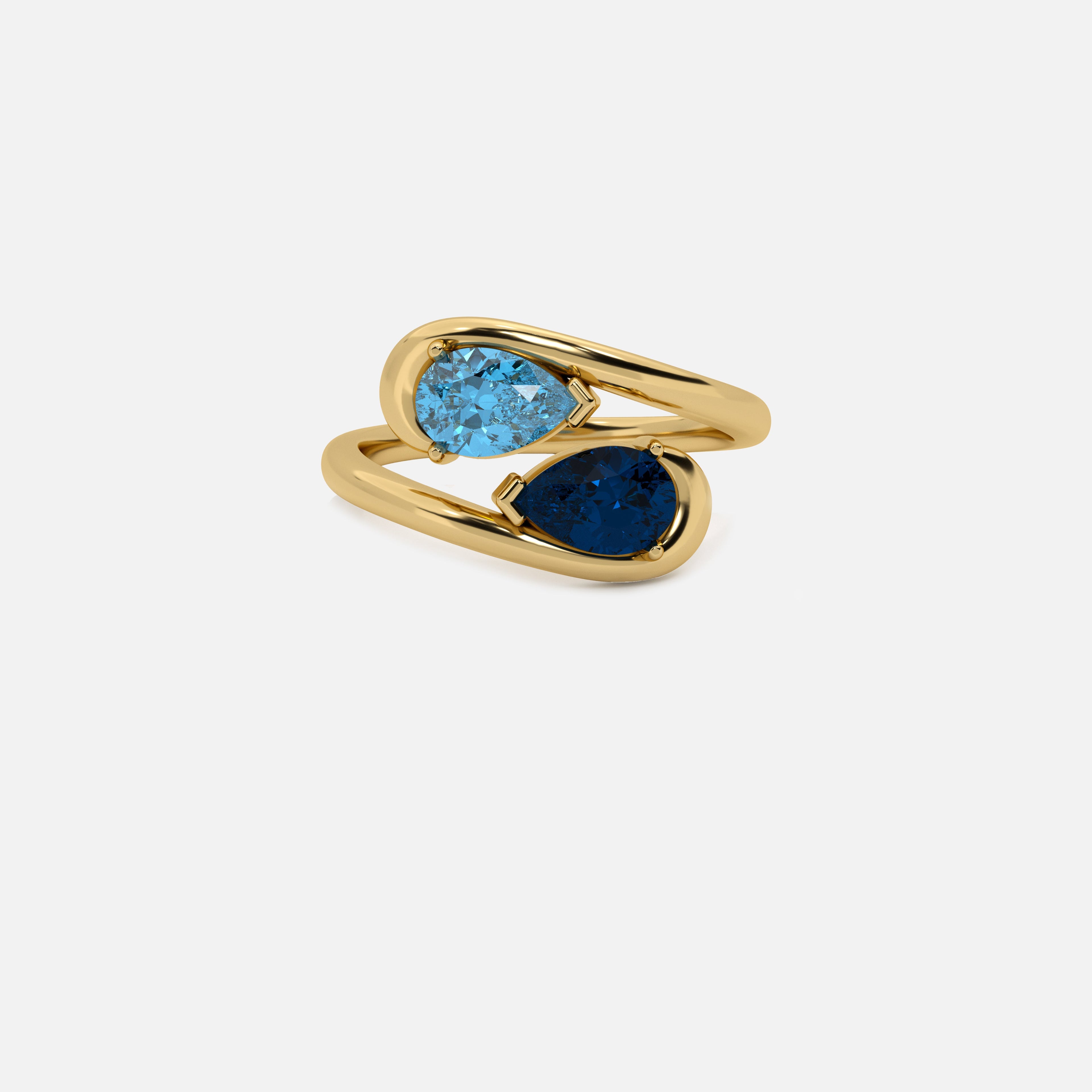 NOOR Blue Diamond and Blue Sapphire Ring