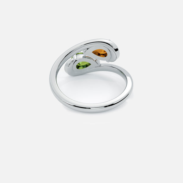 NOOR Blue Diamond and Citrine Pinky Ring JAUR