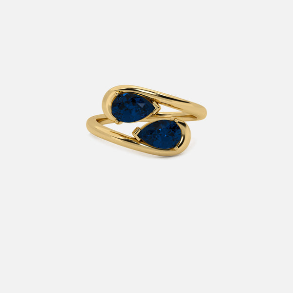 NOOR Blue Sapphire and Blue Sapphire Pinky Ring JAUR
