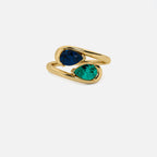 NOOR Blue Sapphire and Emerald Pinky Ring