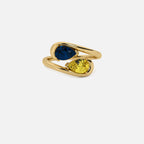 NOOR Blue Sapphire and Yellow Diamond Pinky Ring