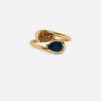 NOOR Brown Diamond and Blue Sapphire Pinky Ring JAUR