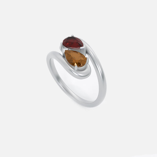 NOOR Brown Diamond and Citrine Pinky Ring JAUR