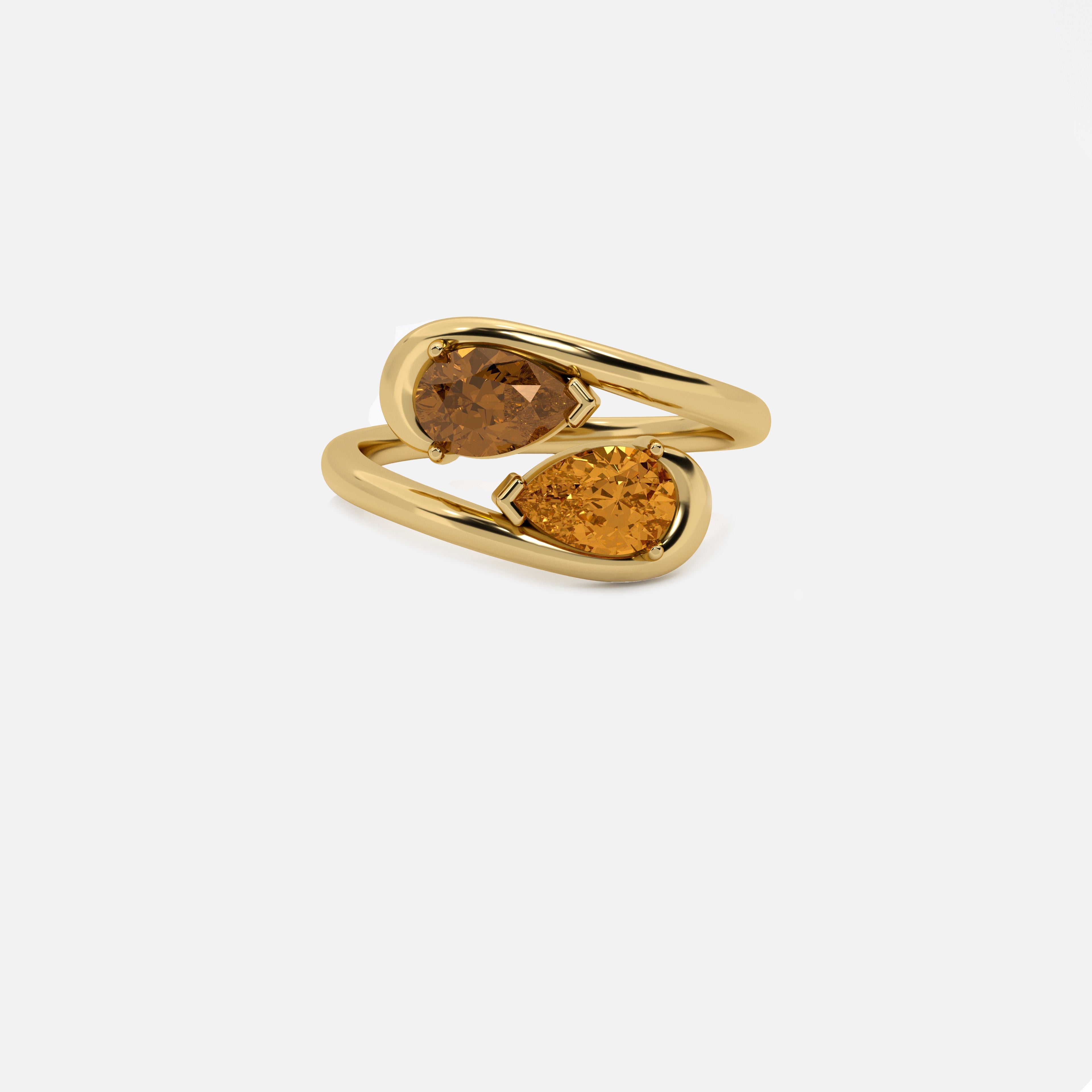 NOOR Brown Diamond and Citrine Pinky Ring JAUR