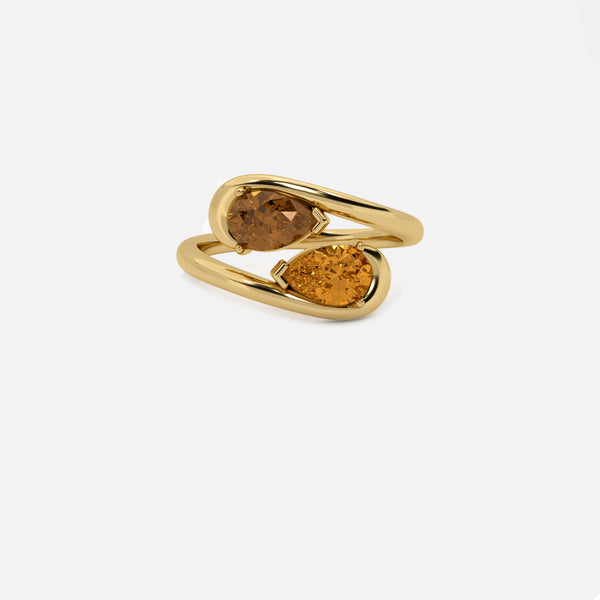 NOOR Brown Diamond and Citrine Pinky Ring JAUR