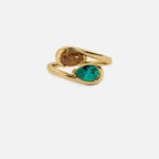 NOOR Brown Diamond and Emerald Pinky Ring JAUR