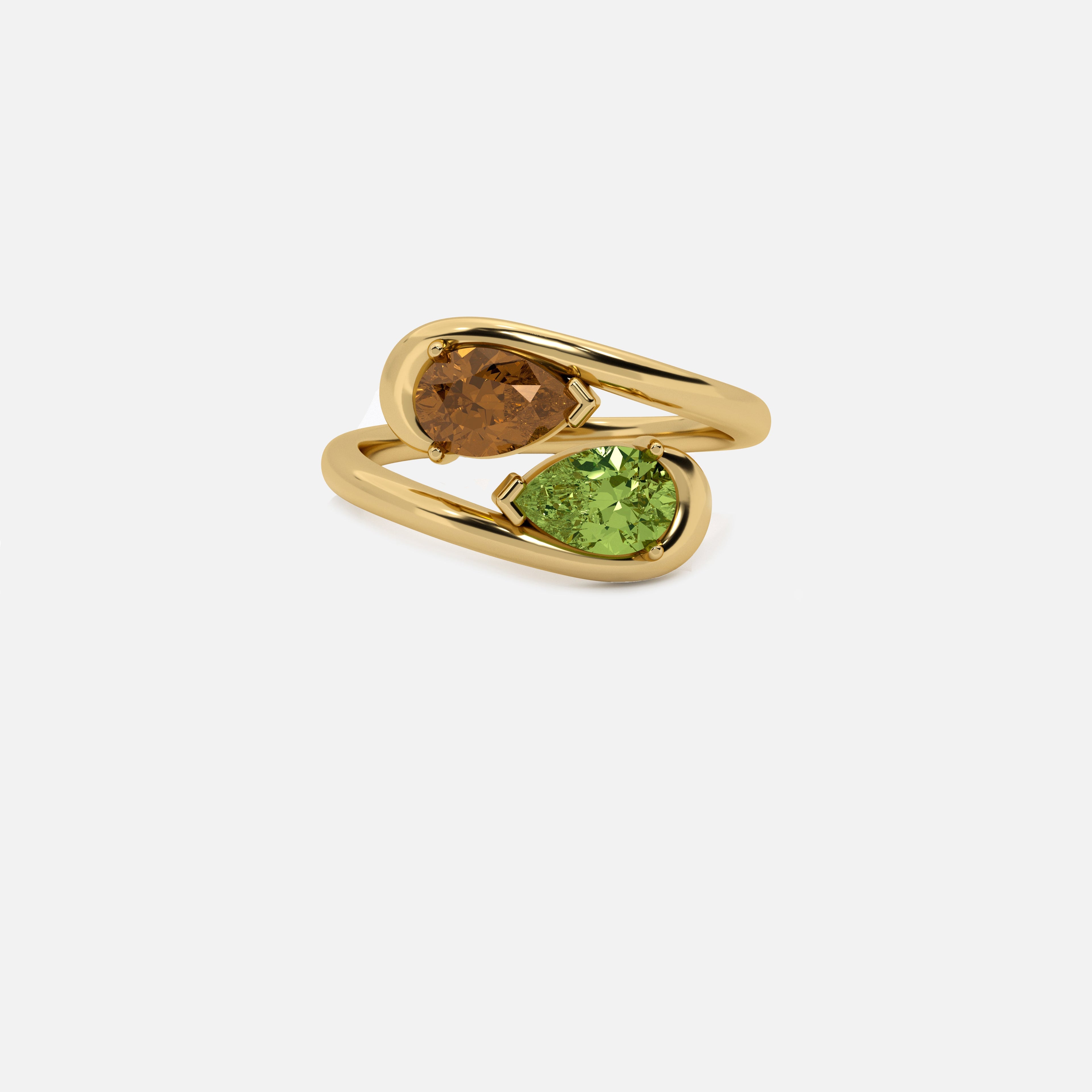 NOOR Brown Diamond and Green Diamond Pinky Ring JAUR