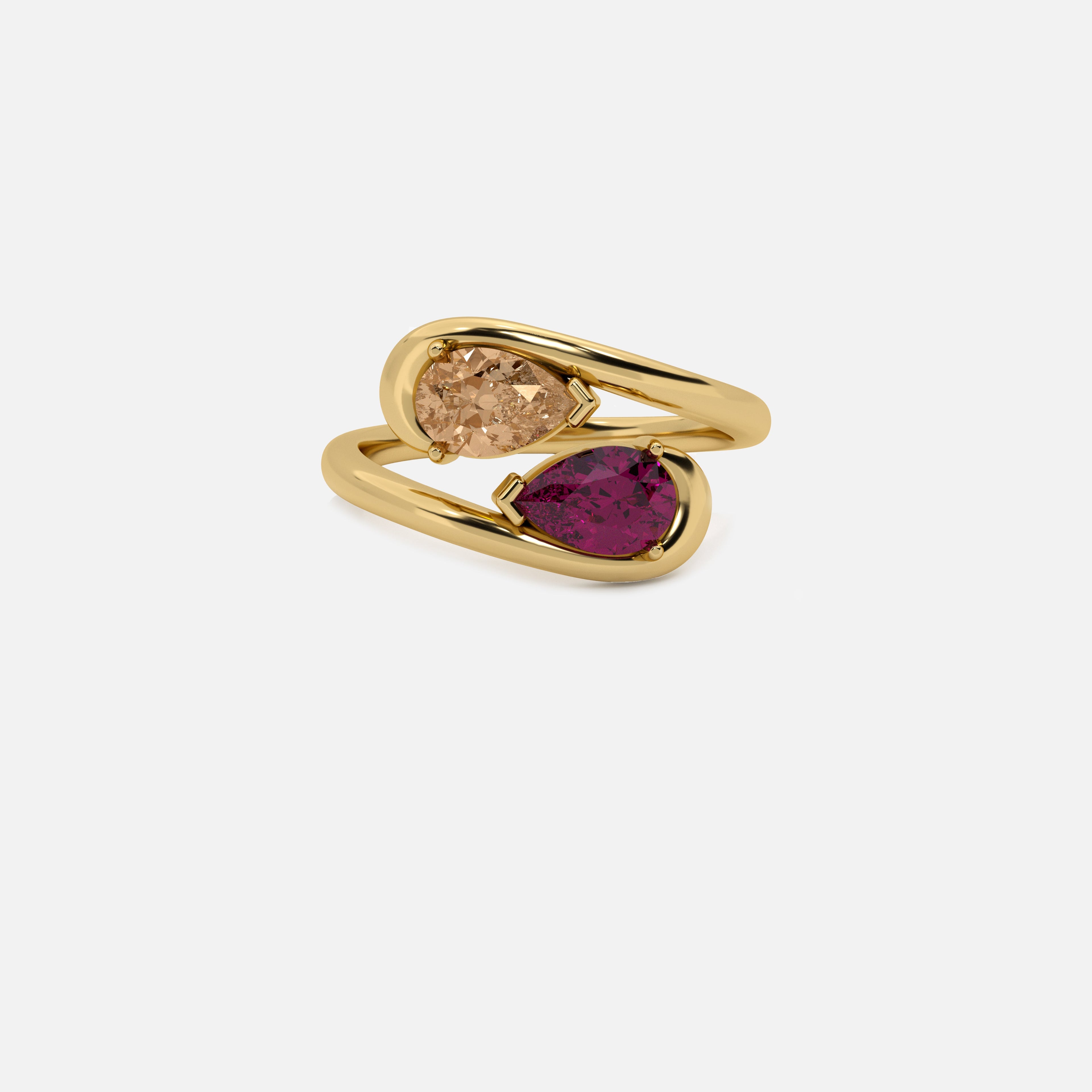 NOOR Brown Diamond and Pink Sapphire Ring